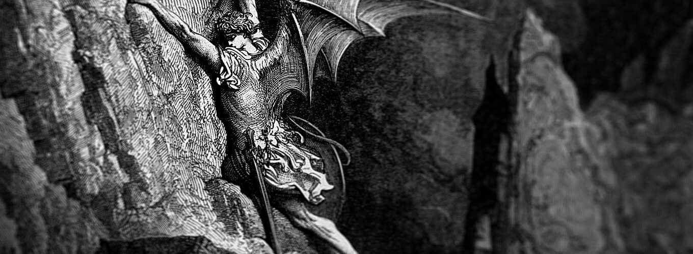 Lucifer caido en tierra, por Gustave Dore.